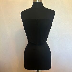 Black Strapless Corset Top